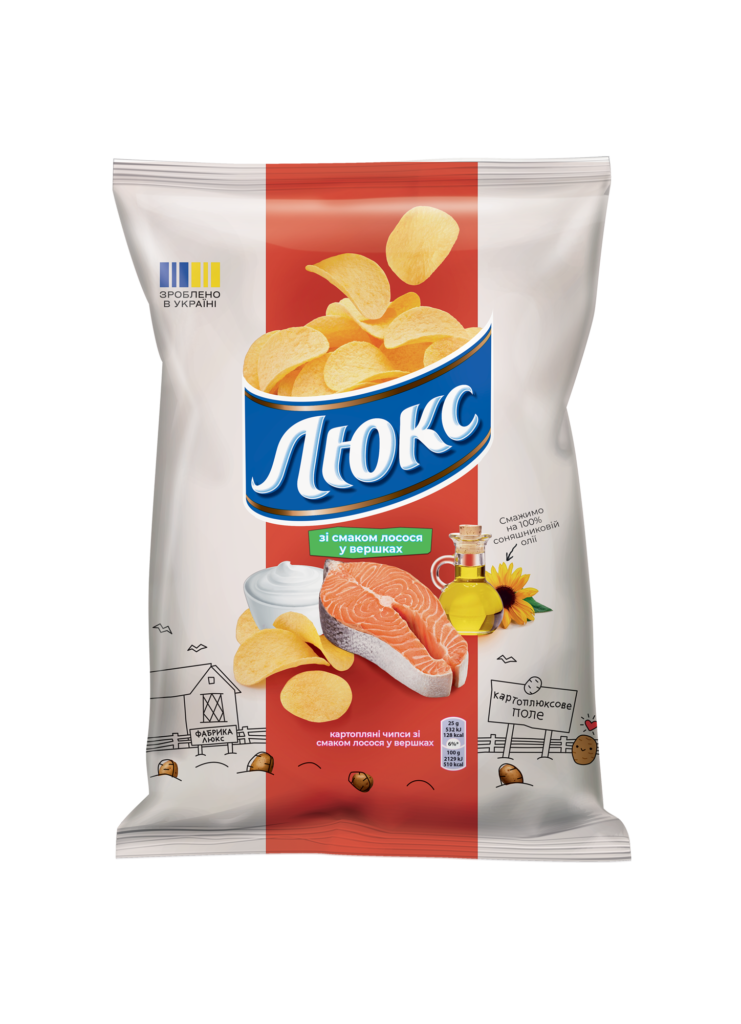CHIPSY ZIEMNIACZANE LUX O SMAKU ŁOSOSIA ŚMIETANKOWEGO 125g
