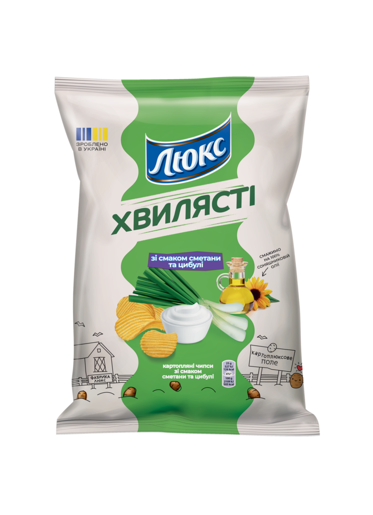 CHIPSY ZIEMNIACZANE LUX O SMAKU ŚMIETANY I CEBULI KARBOWANE 125g