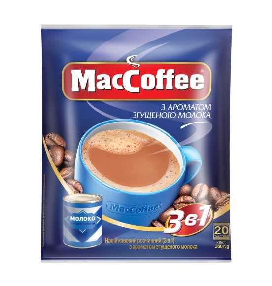 KAWA MACCOFFEE 360 g (18gx20) 3W1 O SMAKU MLEKA ZAG.