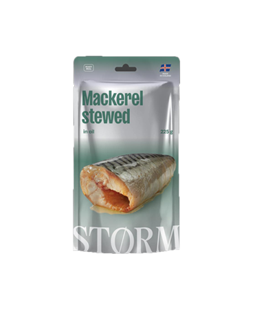 MAKRELA DUSZONA W OLEJU 225 G (OPAKOWANIE TOREBKA RETORTOWA)